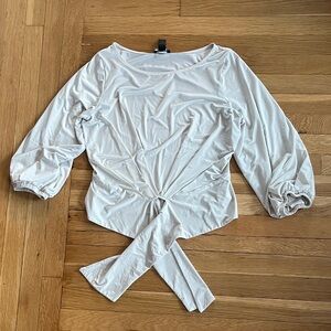 Express White Tie-Front Blouse